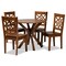 Baxton Studio Miela Modern and Contemporary Walnut Brown Finished Wood 5-Piece Dining Set 179-11388-10891-Zoro - alternate 1